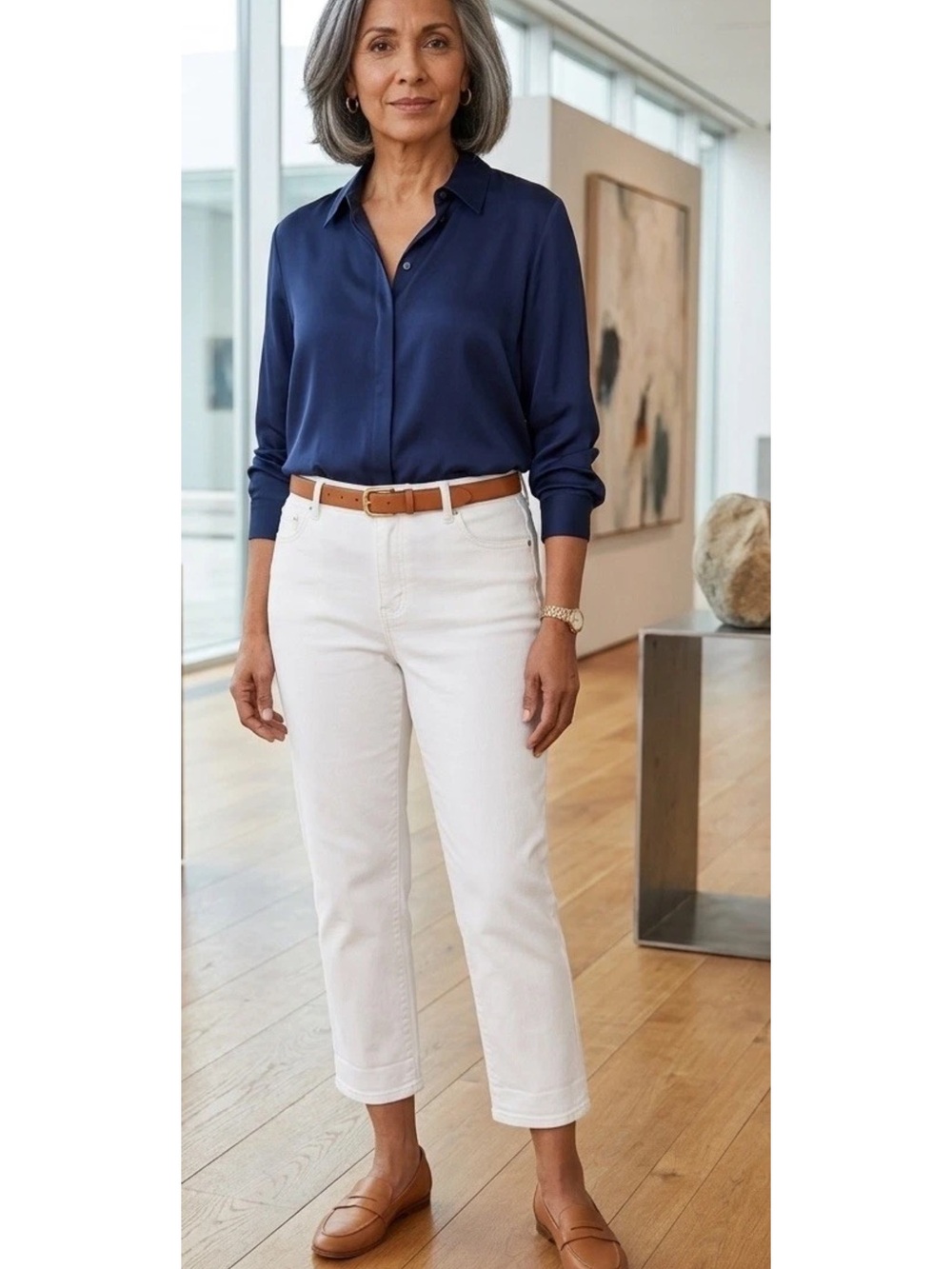 Chico's White Cropped High-Rise Jeans